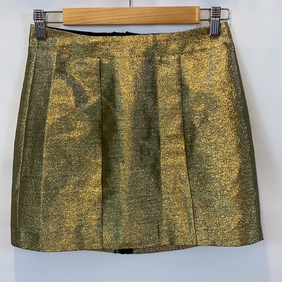 For Love and Lemons Juliette Brocade Micro Mini Skirt in Gold size XS NWT - Picture 3 of 15